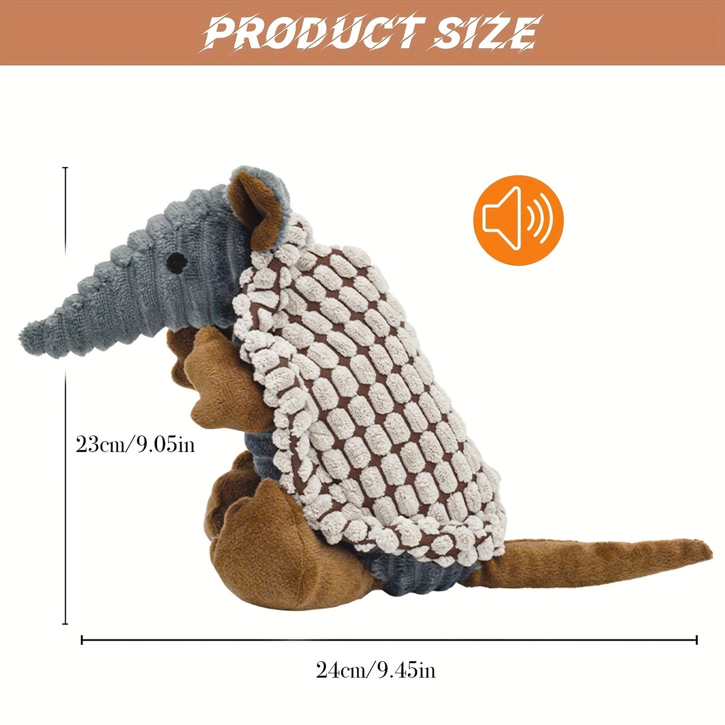 Squeaky Armadillo Dog Toy